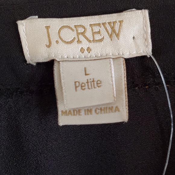 Black J-CREW Top Women Petite Large Blouse NWT - Picture 5 of 16